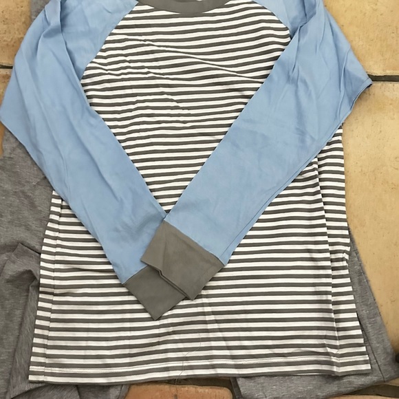 Pj 2 pc set long sleeve raglán tee & long pants 100% Peruvian cotton pre shrunk - Picture 3 of 5